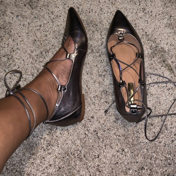 Halogen Owen bronze pointy toe Ghilles flats - Picture 7 of 9